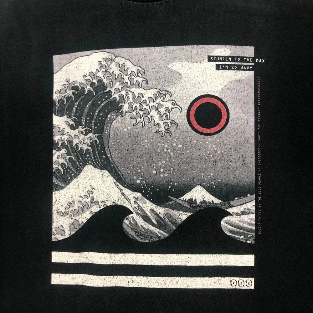 One Degree Long Sleeve Graphic T-Shirt Wave Print Streetwear Men's Size XL‎